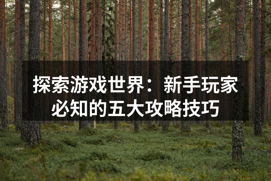 探索游戏世界：新手玩家必知的五大攻略技巧
